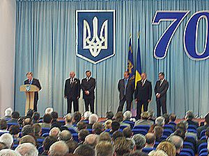 Кучма выступил в Краматорске по случаю 70-летия ЗАО &quot;Новокраматорский машиностроительный завод&quot;